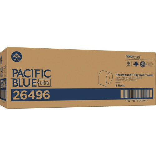 Georgia-Pacific  Paper Towels, Hardwound, 7-4/5"x1150', 3RL/CT, Brown-GPC26496