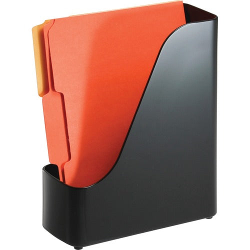 Officemate  Magazine File, Plastic, 3-4/5"x9-1/2"x11-1/2", BK
