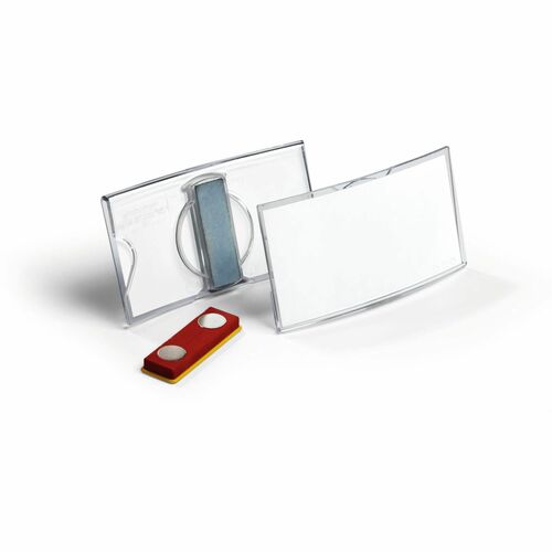 Durable Office Products  Magnetic Clip Convex Badge Holder, 25/BX, Clear