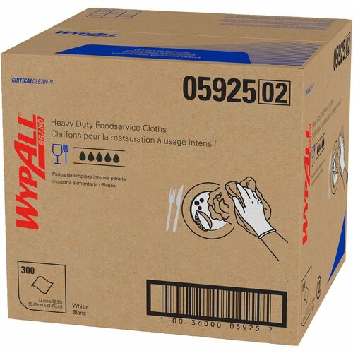 Kimberly-Clark Professional  Wypall X70 Foodservice Towel Wipers, 300Shts/CT, White