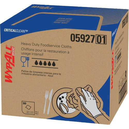 Kimberly-Clark Professional  Wypall X70 Foodservice Towel Wipers, 300Shts/CT, Blue