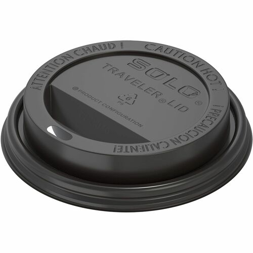 Solo Cup Company  Dome Hot Cup Lids, 100/BG, 10BG/CT, Black
