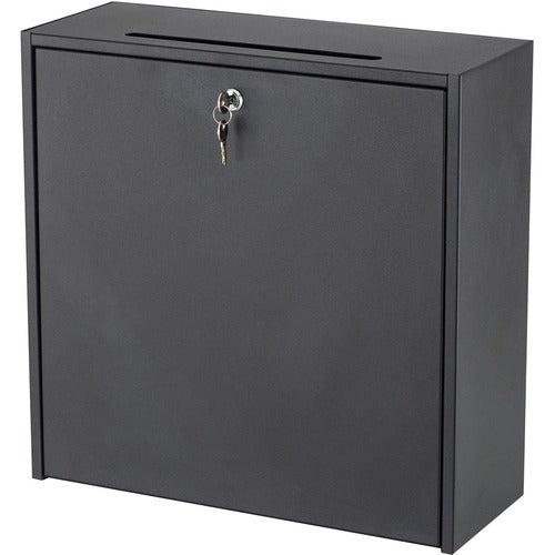Safco  Mailbox w/Lock,Wall-mounted,f/Interoffice,18"x7-1/4"x18",BK