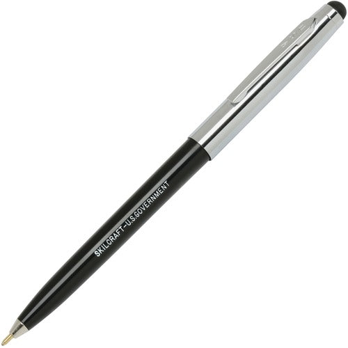 SKILCRAFT  Stylus w/Ballpoint Pen,Medium Point,0.7mm,Black Ink/Barrel