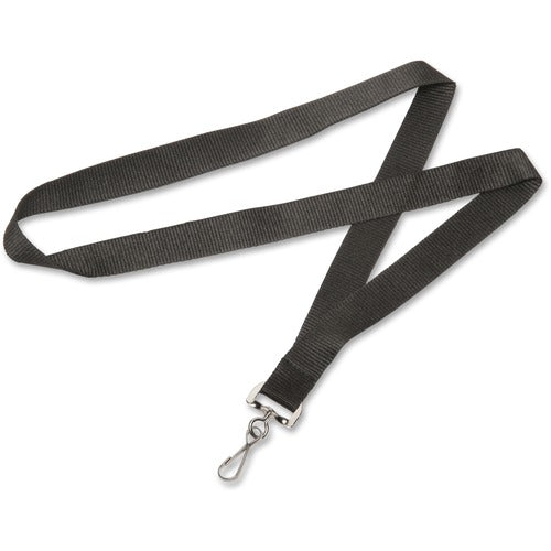 SKILCRAFT  Strap Neck Lanyards, w/J Hook, 1 Dozen, Black