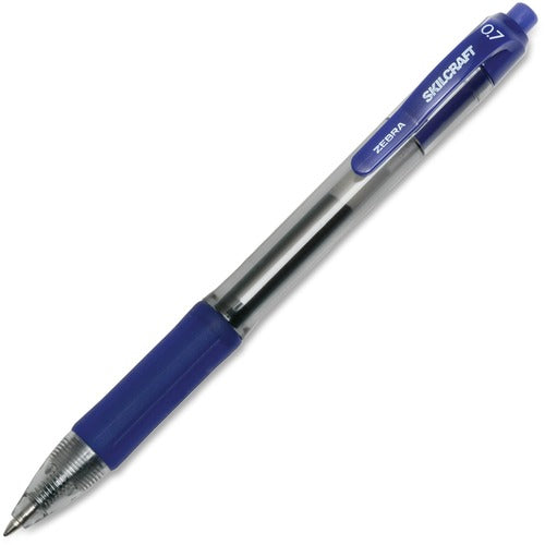 SKILCRAFT  Gel Pen Retractable, Med Pt, 1 Dozen, BE Ink