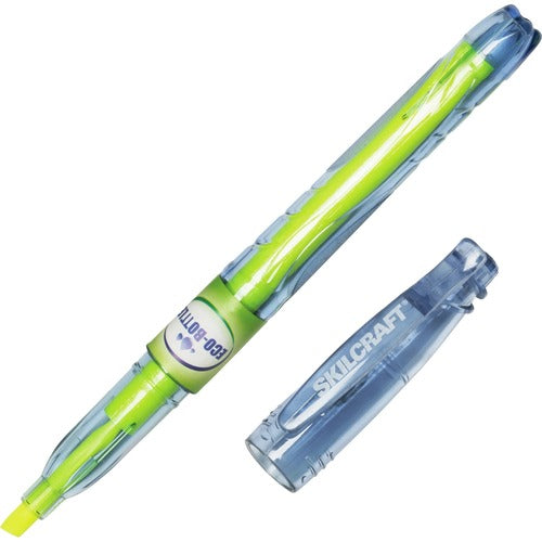 SKILCRAFT  Recycled Highlighter, Chisel Pt, 1 Dozen, FL Yellow Ink