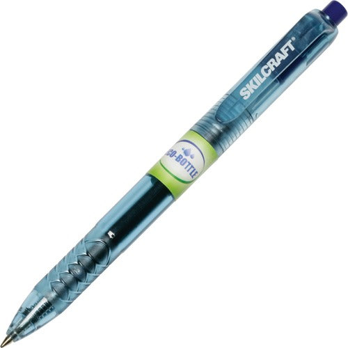 SKILCRAFT  Gel Pen, Retractable, 0.7mm, Transparent Barrel, BE