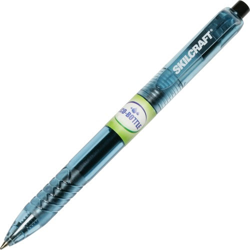 SKILCRAFT  Gel Pen, Retractable, 0.7mm, Transparent Barrel, BK