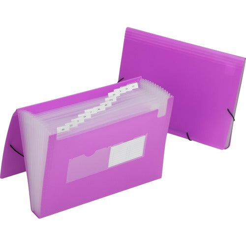 SKILCRAFT  Storage Folder, Poly, 12-Tab, 1-1/4" Exp, 13"x9-1/2",12EA/BX,12BX/CT, Purple
