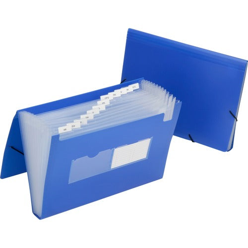 SKILCRAFT  Storage Folder, Poly, 12-Tab, 1-1/4" Exp, 13"x9-1/2",12EA/BX,12BX/CT, Blue