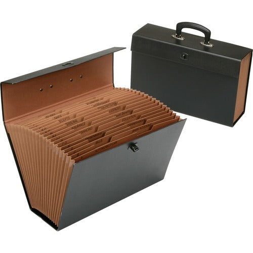 SKILCRAFT  File,Storage,Expanding,19-Pocket,Tabbed,Legal,Black