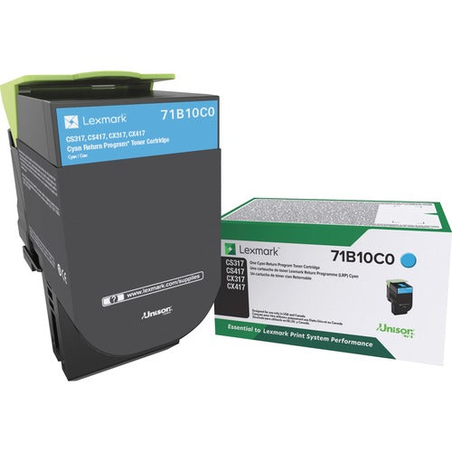 Lexmark  Toner Cartridge, Ret Prog, f/ CS/X317, 2300 Page Yield, CYN