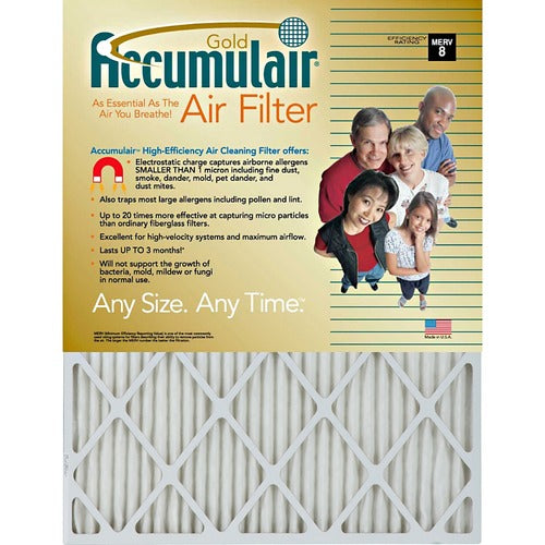 Filters Now, LLC  Accumulair Filter, 19-7/8"x21-1/2"x1", 3Mth Cap, 4/CT, White-FLNFB1988X215A4