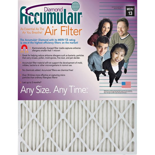 Filters Now, LLC  Diamond Air Filter, 18"x20"x1", 3Mth Cap, 4/CT, White-FLNFD18X204