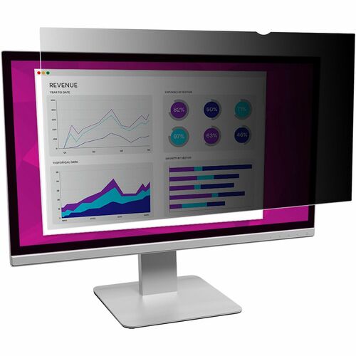 3M  Privacy Filter, High Clarity, f/24" Wide-screen Monitor, BK