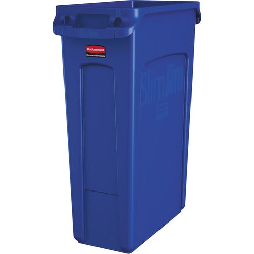 Rubbermaid Commercial Products  Waste Container, Slim Jim, Vented, 23 Gal, 22"x11"x30", BE