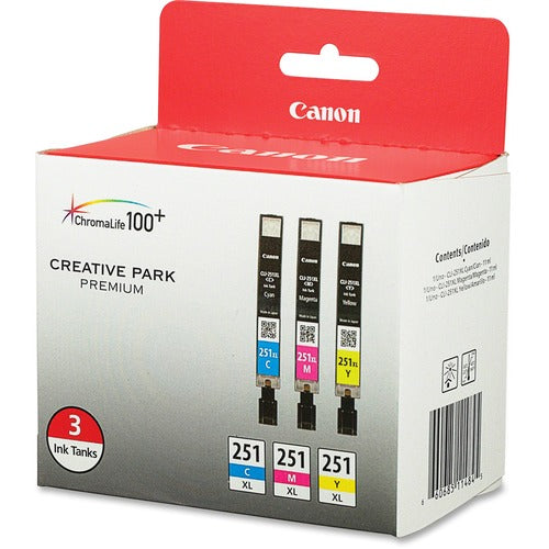 Canon  Ink Cartridges, CLI-251 XL, 3/PK, Cyan/Magenta/Yellow