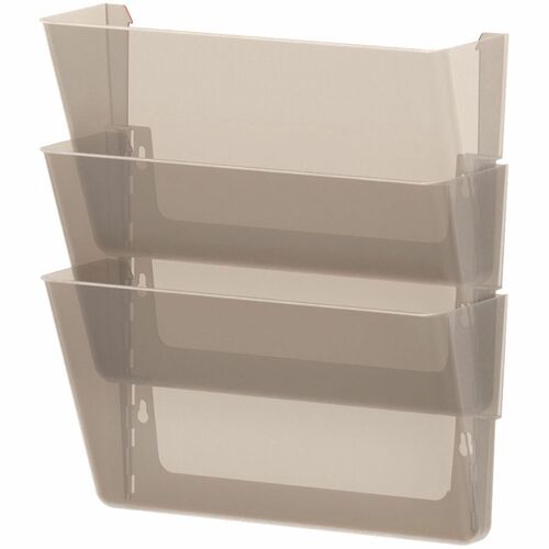 Storex Industries Corporation  Wall File, Stackable, Letter, 4"W x 16"L x 7"H, 3/ST, Smoke