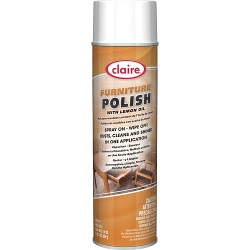 Claire Manufacturing Co  Furniture Polish,Dusts/Cleans,Aerosol,19 oz,BN