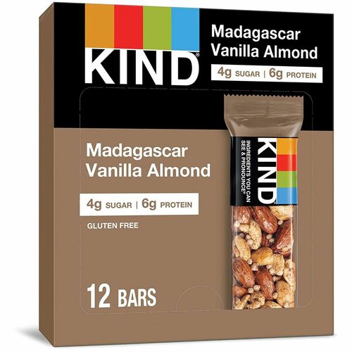 Kind LLC dba Kind Snacks  Snack Bars, Madagascar Vanilla Almond, 12/Box