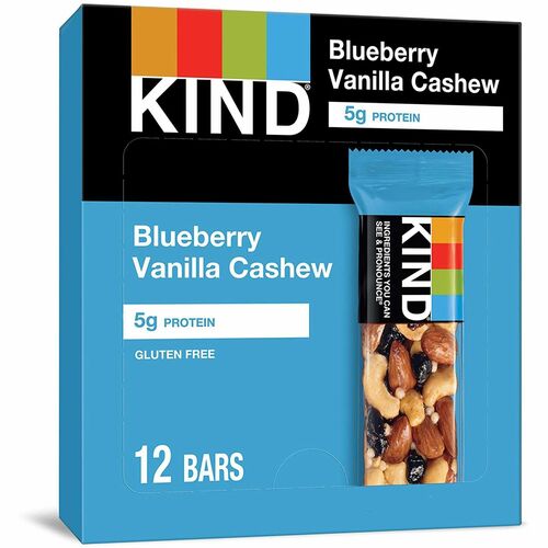 Kind LLC dba Kind Snacks  Blueberry Vanilla Cashew Bars, 1.4oz, 12/BX