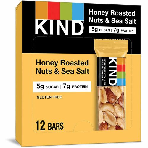 Kind LLC dba Kind Snacks  Snack Bars, Honey Roasted Nuts & Sea Salt, 1.4 oz, 12/BX