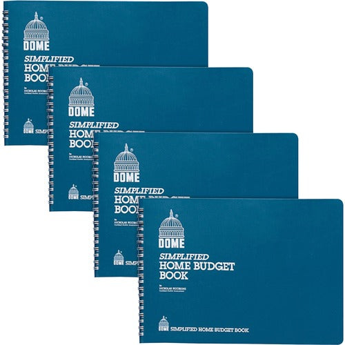 Dome Publishing Co Inc  Home Budget Books, 64 Pages, 10-1/2"x7-1/2", 4/BD, Teal-DOM840BD