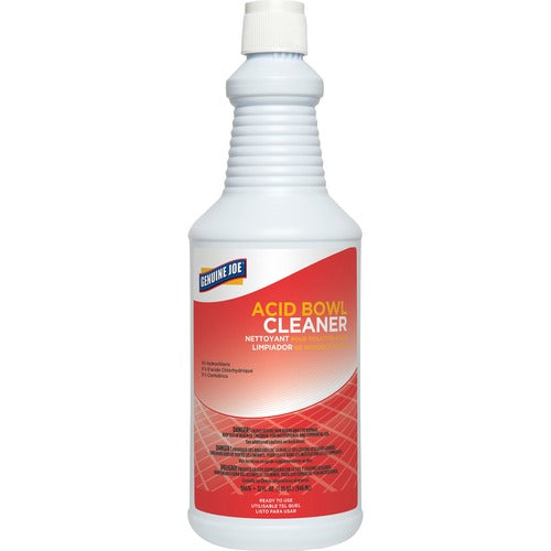 Genuine Joe  Toilet Bowl Cleaner, Hydrochloric Acid, 32 oz, Aquamarine-GJO99676