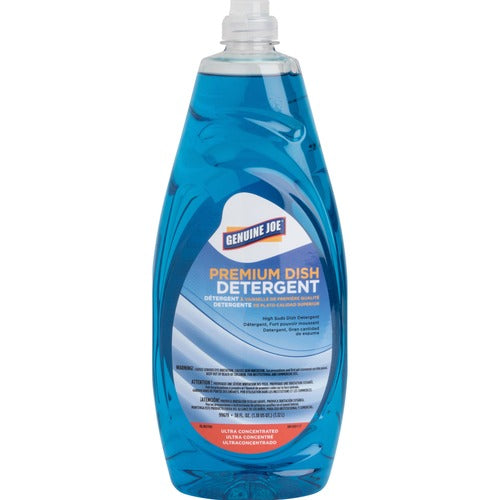 Genuine Joe  Dish Detergent, Concentrated, Squeeze Bottle, 38 oz, Blue-GJO99679