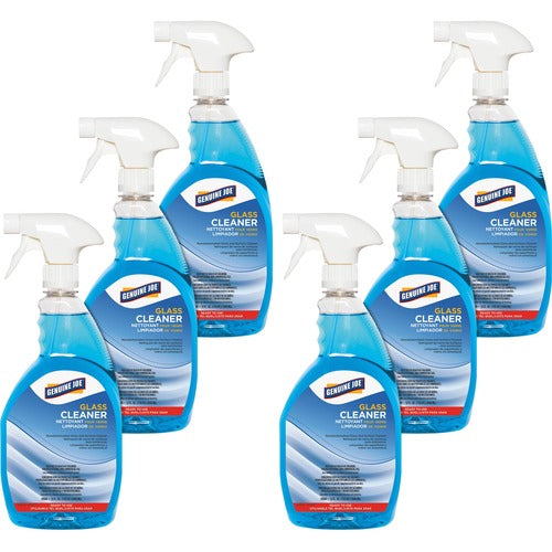 Genuine Joe  Glass Cleaner,Non-ammoniated,Spray Bottle,32 oz,6/CT,Blue-GJO99681CT