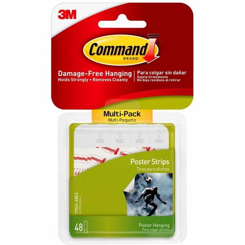 3M  Poster Strips, Removable Adhesive, Value Pk, 48/PK, WE