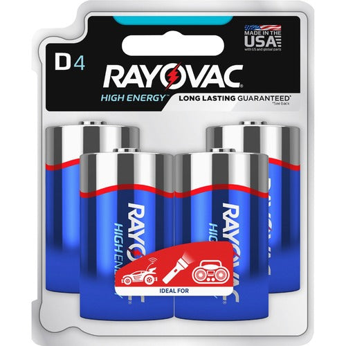 Rayovac Corporation  Batteries,D High Energy Premium,Alkaline,4/PK,Blue/Silver