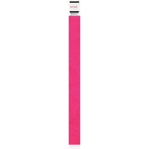Advantus Corp.  Wristbands, Tyvek, Seq Numbered, 500/PK, Neon Pink