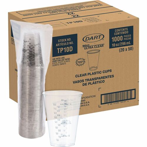 Solo Cup Company  Medical Cups, w/Measurements, Plastic, 10 oz., 1000/CT, CL