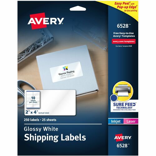 Avery  Mailing Labels, Shipping, 2"x4", 250/PK,Glossy WE
