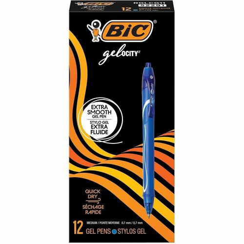 Bic  Pens, Retractable, Quick-Dry Gel, 0.7mm Point, Blue