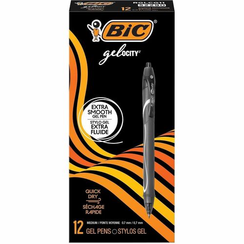 Bic  Pens, Retractable, Quick-Dry Gel, 0.7mm Point, Black