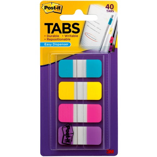 3M  Post-it Tabs, Self-Stick, 5/8", 40/PK, Assorted Primary