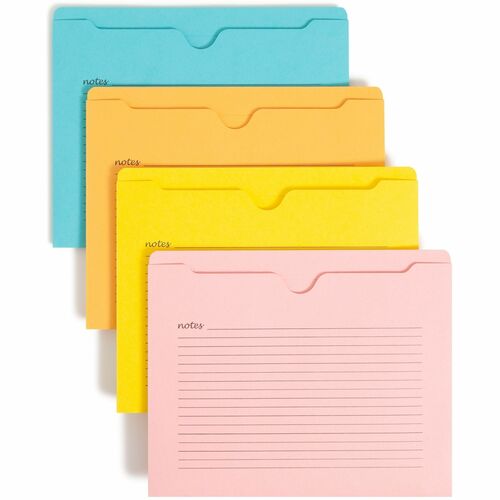 Smead  File Jackets, w/Note Lines, No Exp, Letter-size, 12/PK, AST
