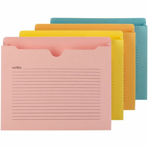 Smead  File Jackets, w/Note Lines, 2" Exp, Letter-size, 12/PK, AST