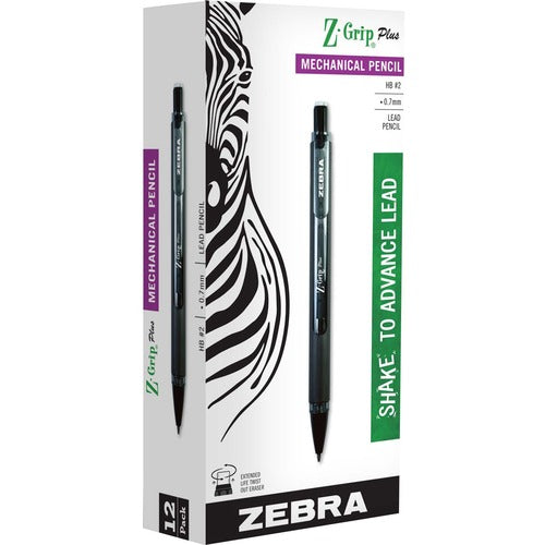 Zebra  Mechanical Pencil, Shake/Click Advance, 0.7mm Lead, 12/DZ,BK