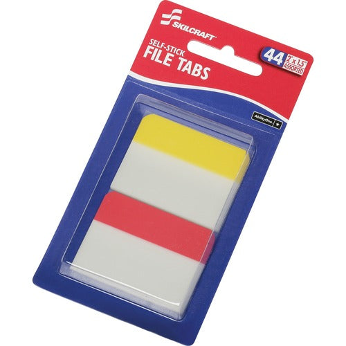 SKILCRAFT  File Tabs, Self-Stick, 2"x1-1/2", 44/PK, AST