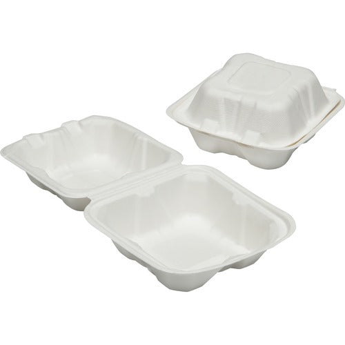 SKILCRAFT  Food Containers, 1 Compartment, 6"x6"x3", 400/CT, White