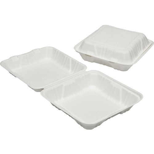 SKILCRAFT  Food Containers, 1 Compartment, 9"x9"x3", 200/CT, White