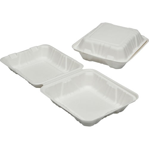 SKILCRAFT  Food Containers, 1 Compartment, 8"x8"x3", 200/BX, White