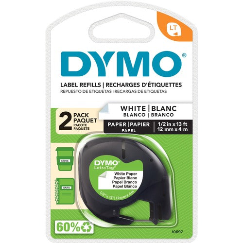 Dymo  Labelmaker Tapes,f/Letra Tag,1/2"x13',2/PK,3PK/BX,Pearl WE-DYM10697BX