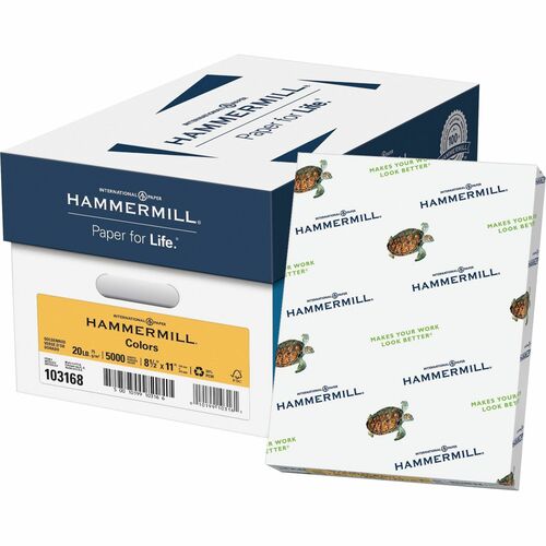 Hammermill  Copy Paper, 20 lb, 8-1/2"x11", 500/RM,10RM/CT,Goldenrod-HAM103168CT