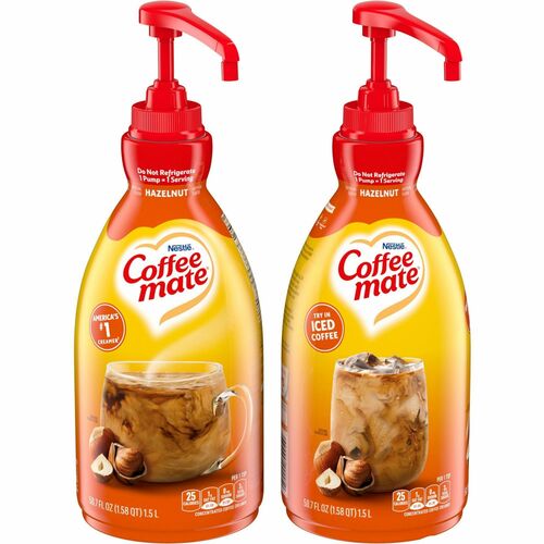 Nestle USA  Creamer, Liquid, Pump Bottle, 1.5L, 2/CT, Hazelnut