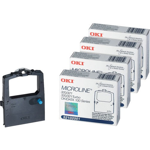 OKI  Matrix Nylon Printer Ribbons,F/Microline, 4/BD, Black